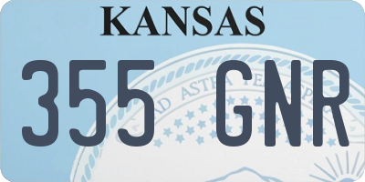KS license plate 355GNR