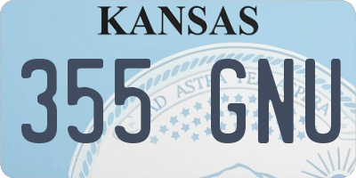 KS license plate 355GNU