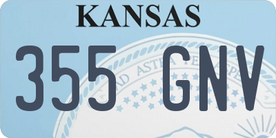 KS license plate 355GNV