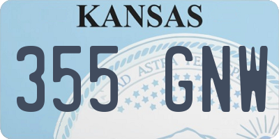 KS license plate 355GNW