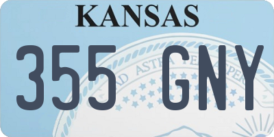 KS license plate 355GNY