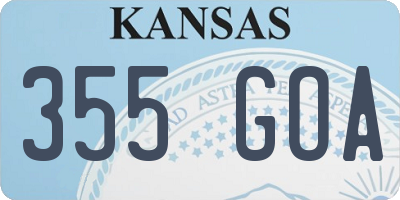 KS license plate 355GOA