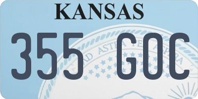 KS license plate 355GOC