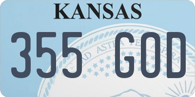 KS license plate 355GOD
