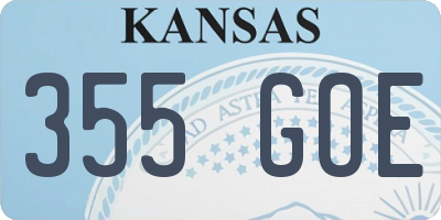KS license plate 355GOE