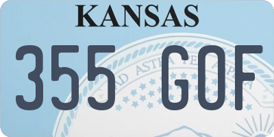 KS license plate 355GOF