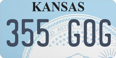 KS license plate 355GOG