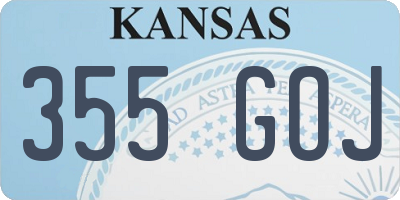 KS license plate 355GOJ