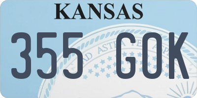 KS license plate 355GOK