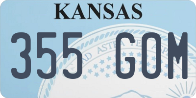 KS license plate 355GOM