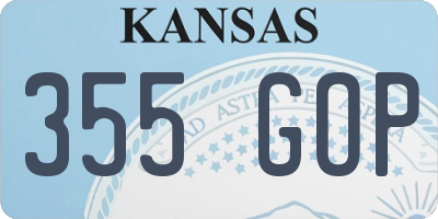 KS license plate 355GOP