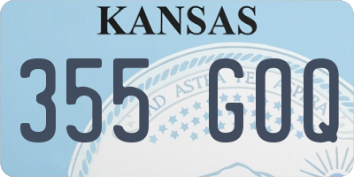 KS license plate 355GOQ