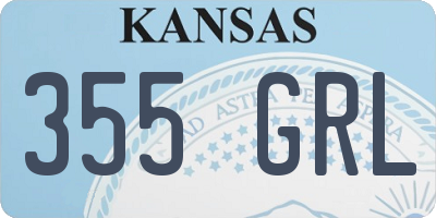 KS license plate 355GRL
