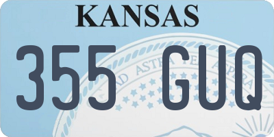 KS license plate 355GUQ