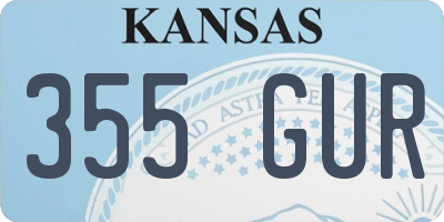 KS license plate 355GUR