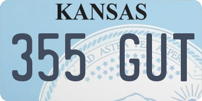 KS license plate 355GUT