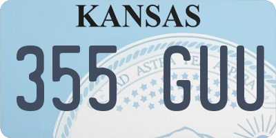 KS license plate 355GUU