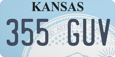 KS license plate 355GUV