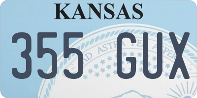 KS license plate 355GUX