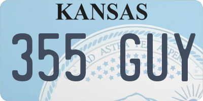 KS license plate 355GUY