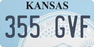 KS license plate 355GVF