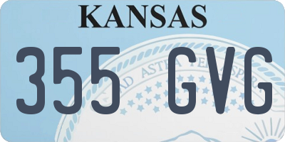 KS license plate 355GVG