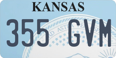 KS license plate 355GVM