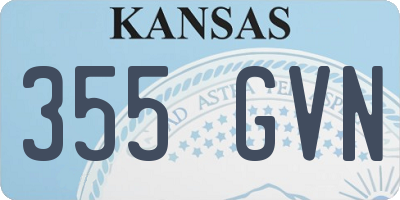 KS license plate 355GVN