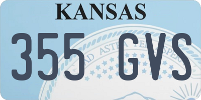 KS license plate 355GVS
