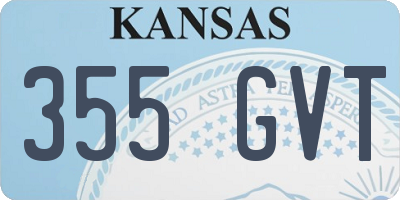 KS license plate 355GVT