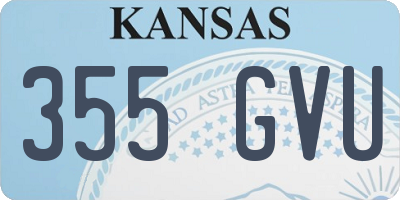 KS license plate 355GVU