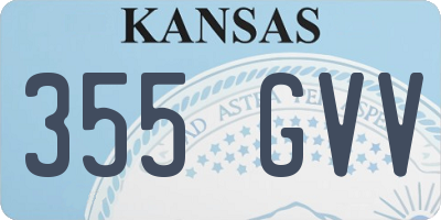 KS license plate 355GVV