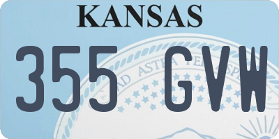 KS license plate 355GVW