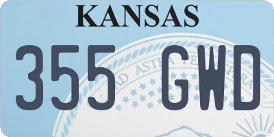 KS license plate 355GWD