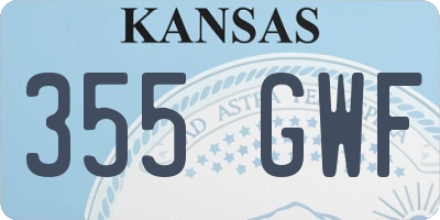 KS license plate 355GWF