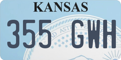 KS license plate 355GWH