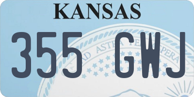 KS license plate 355GWJ