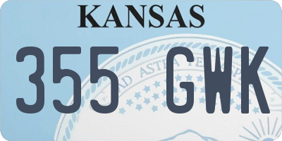 KS license plate 355GWK