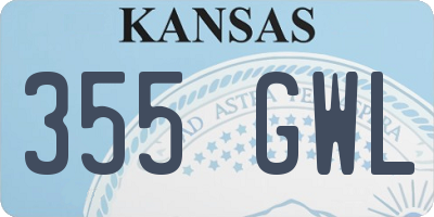 KS license plate 355GWL