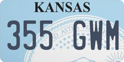 KS license plate 355GWM