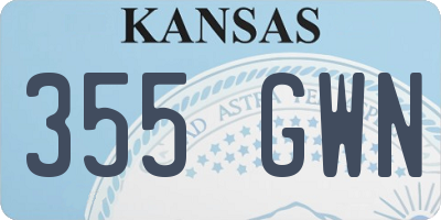 KS license plate 355GWN