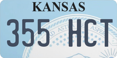 KS license plate 355HCT