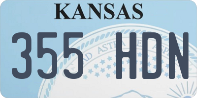 KS license plate 355HDN