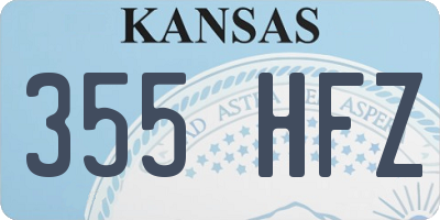 KS license plate 355HFZ