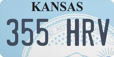 KS license plate 355HRV