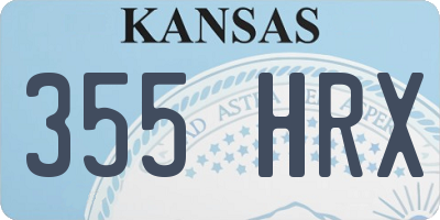 KS license plate 355HRX