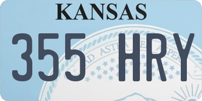 KS license plate 355HRY