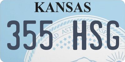 KS license plate 355HSG