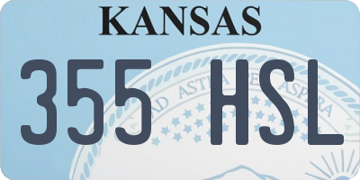 KS license plate 355HSL