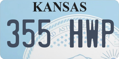 KS license plate 355HWP